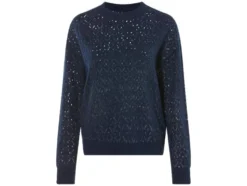Damen Lochstrickpullover, aus weichem Ajour-Strick