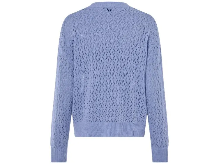 Damen Lochstrickpullover, aus weichem Ajour-Strick
