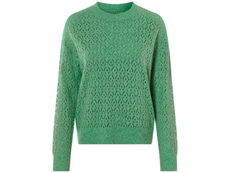 Damen Lochstrickpullover, aus weichem Ajour-Strick