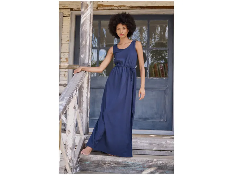 Damen Maxikleid, mit Gummizug in der Taille