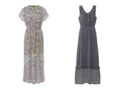 Damen Maxikleid, mit klassischem Paisley-Muster
