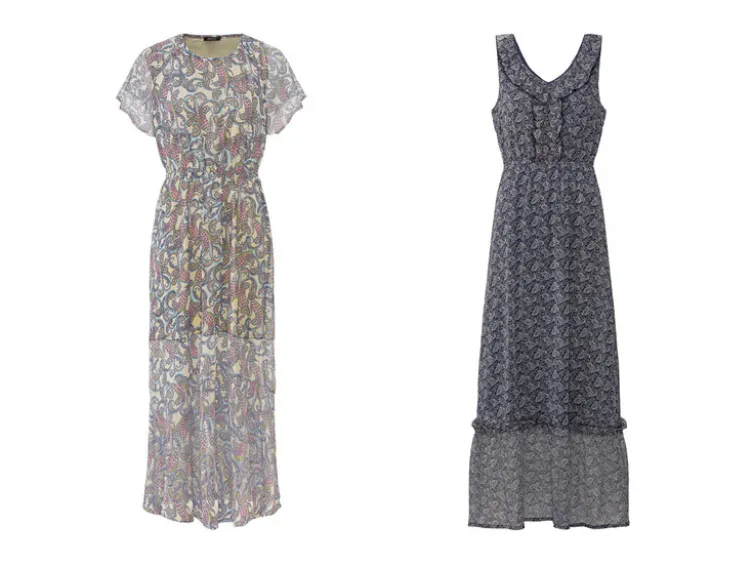 Damen Maxikleid, mit klassischem Paisley-Muster