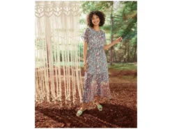 Damen Maxikleid, mit klassischem Paisley-Muster