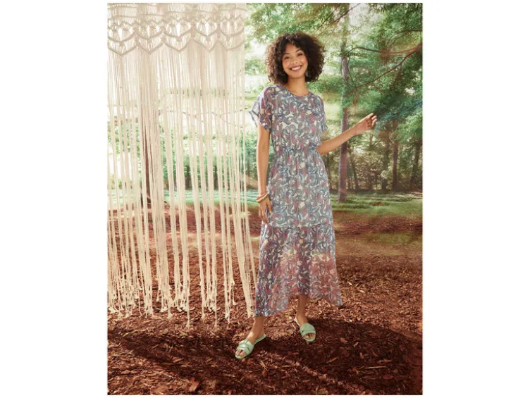 Damen Maxikleid, mit klassischem Paisley-Muster
