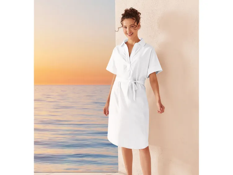 Damen Maxikleid mit Leinen