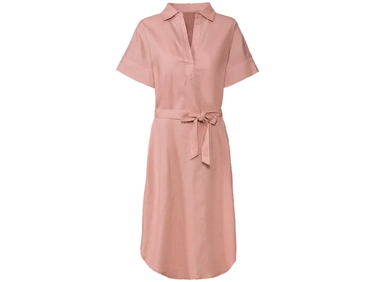 Damen Maxikleid mit Leinen