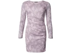 Damen Mesh-Kleid mit modischem Snake-Print, rosa