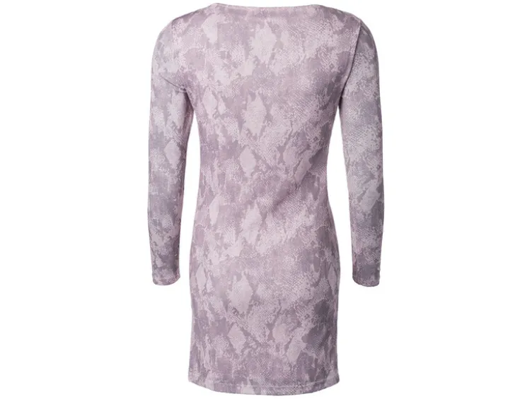 Damen Mesh-Kleid mit modischem Snake-Print, rosa