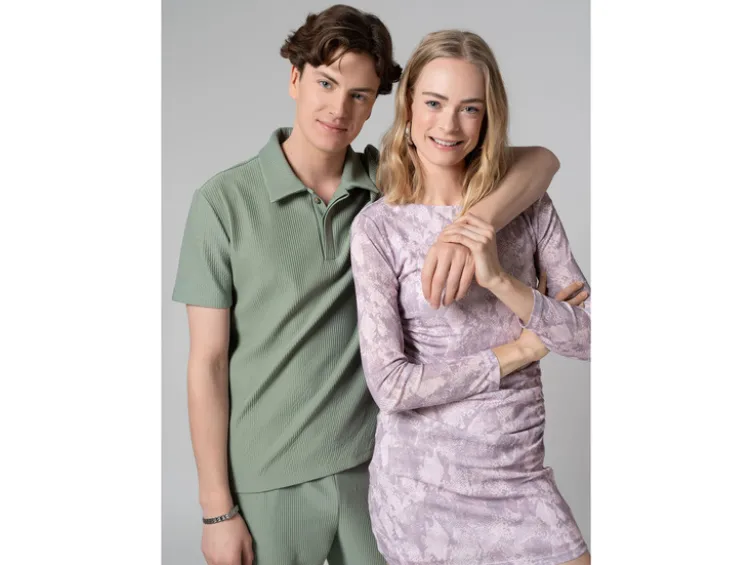 Damen Mesh-Kleid mit modischem Snake-Print, rosa