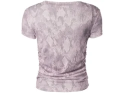 Damen Mesh-T-Shirt mit modischem Snake-Print, rosa