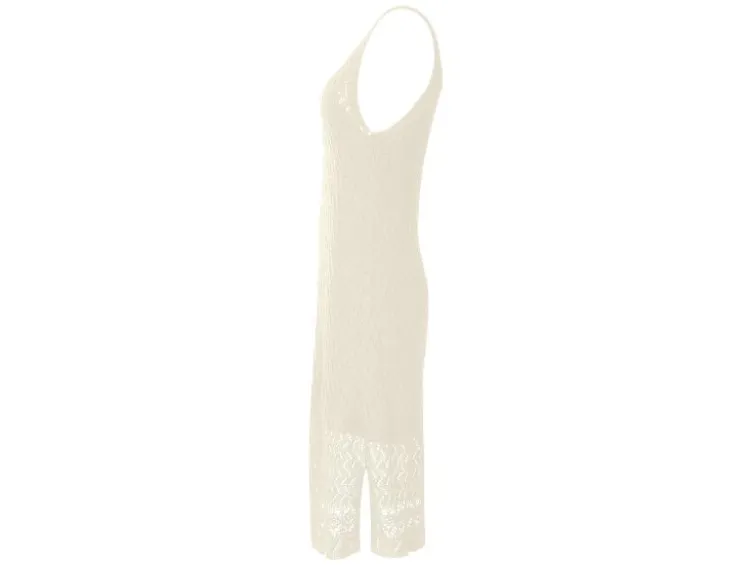 Damen Midi-Häkelkleid