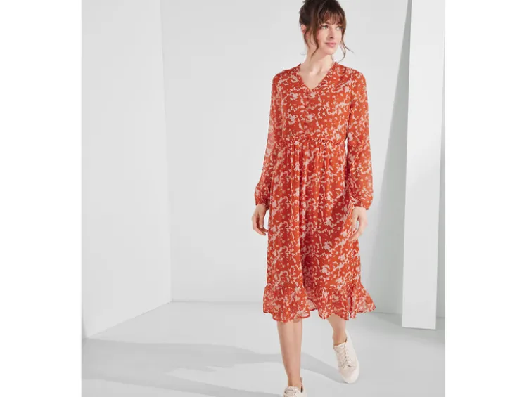 Damen Midi-Kleid, in moderner 3/4-Länge