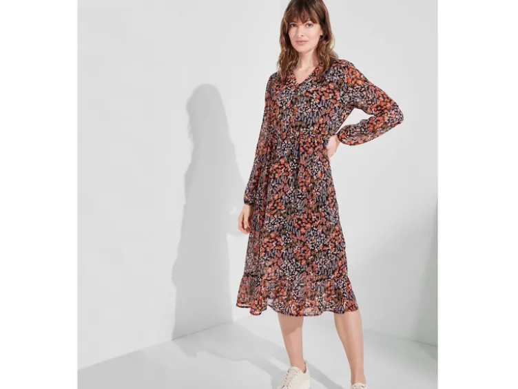 Damen Midi-Kleid, in moderner 3/4-Länge