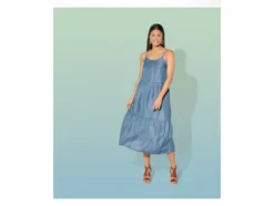 Damen Midikleid, mit Knopfleiste