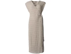 Damen Midi-Kleid mit modischer Crinklestruktur, beige