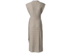 Damen Midi-Kleid mit modischer Crinklestruktur, beige