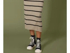 Damen Midi-Kleid mit Strukturstrick