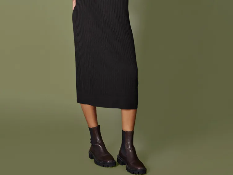 Damen Midi-Kleid mit Strukturstrick