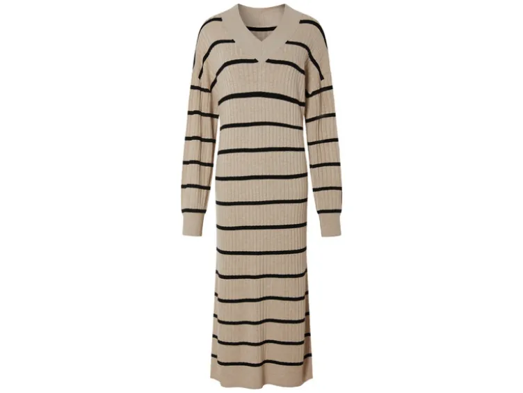 Damen Midi-Kleid mit Strukturstrick