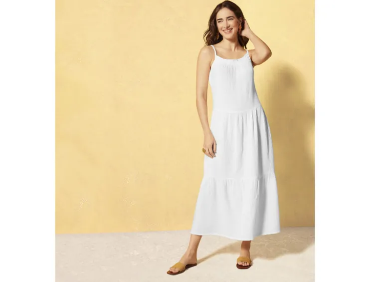 Damen Midi-Kleid mit Volants