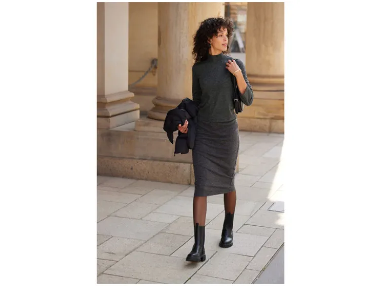 Damen Midi-Rock in angenehm weicher Strickqualität