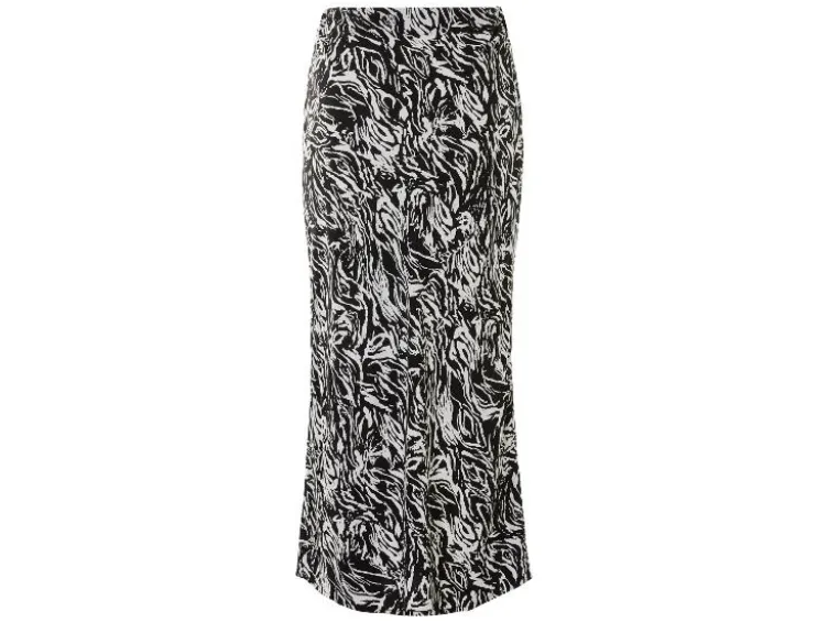 Damen Midi-Rock, mit elastischem Gummizugbund