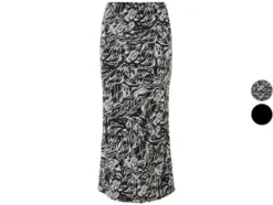 Damen Midi-Rock, mit elastischem Gummizugbund