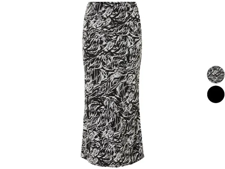 Damen Midi-Rock, mit elastischem Gummizugbund