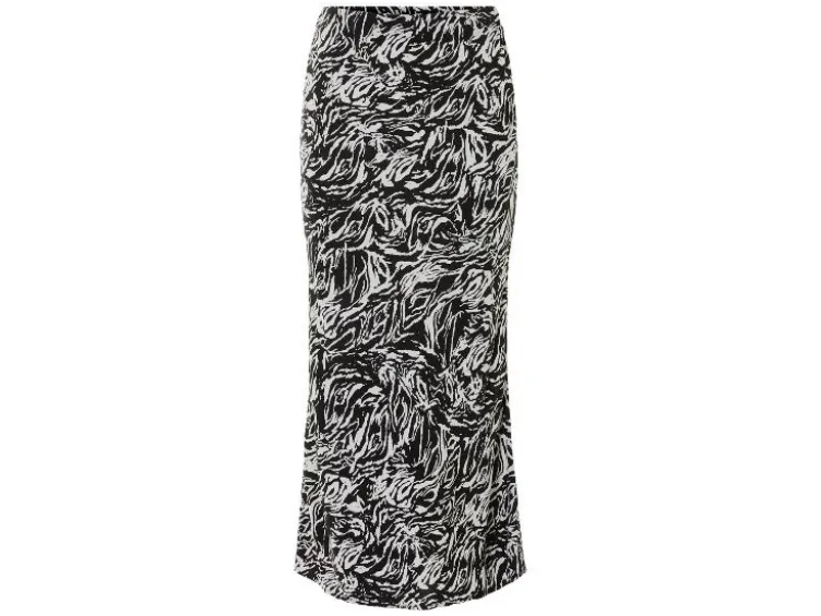 Damen Midi-Rock, mit elastischem Gummizugbund