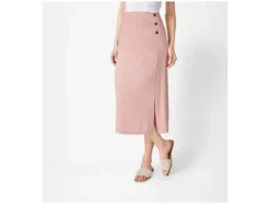 Damen Midi-Rock mit Seitenschlitz