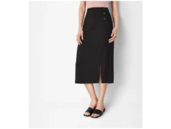 Damen Midi-Rock mit Seitenschlitz