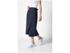 Damen Midi-Wickelrock, mit modischer Crinklestruktur