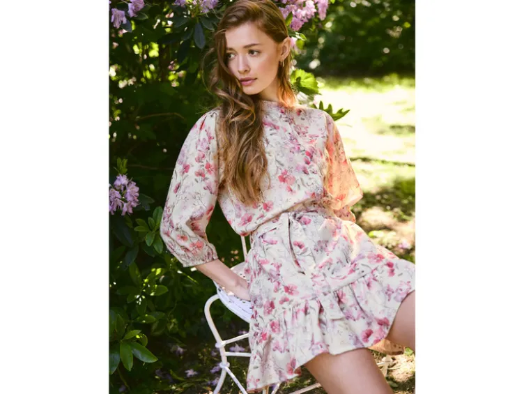Damen Minikleid in Leinenoptik