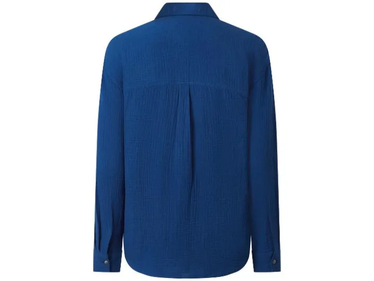 Damen Musselin-Bluse, mit Kentkragen