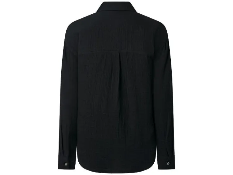 Damen Musselin-Bluse, mit Kentkragen