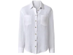 Damen Musselin-Bluse, mit Kentkragen