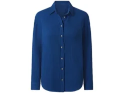 Damen Musselin-Bluse, mit Kentkragen