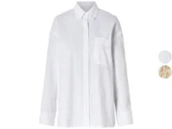 Damen Oversize-Bluse mit Button-down-Kragen
