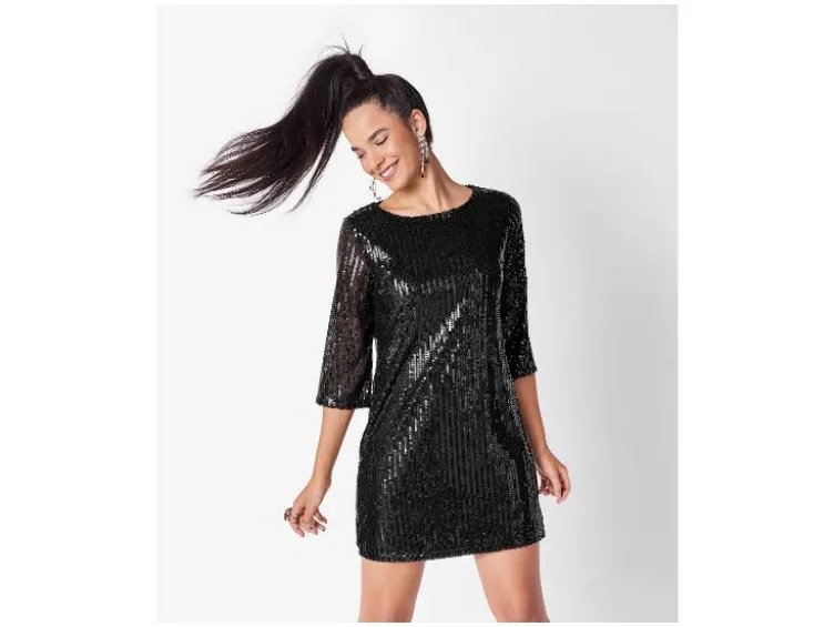 Damen Pailletten-Kleid
