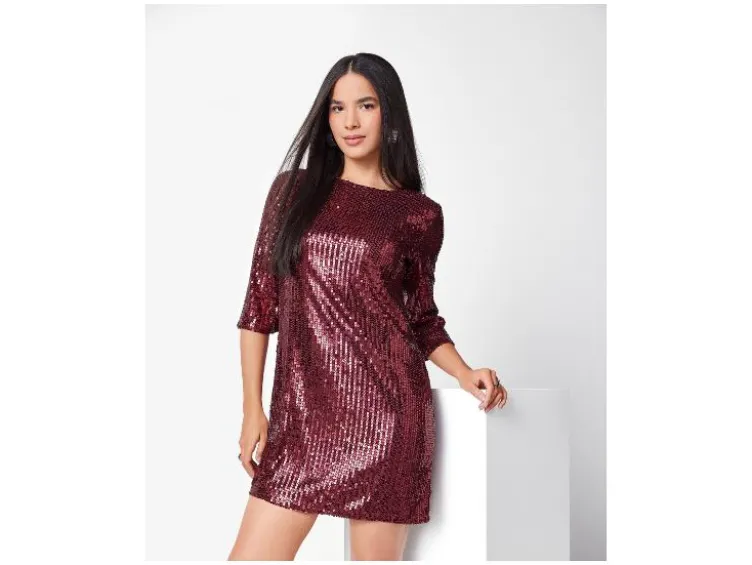 Damen Pailletten-Kleid