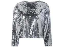 Damen Pailletten-Shirt, mit Fütterung