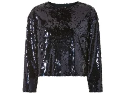 Damen Pailletten-Shirt, mit Fütterung