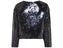 Damen Pailletten-Shirt, mit Fütterung