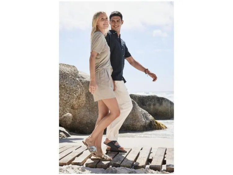 Damen Paperbag-Shorts mit Leinen
