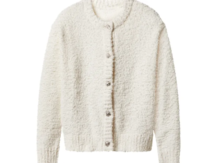 Damen Plüsch-Cardigan