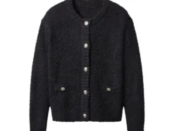 Damen Plüsch-Cardigan