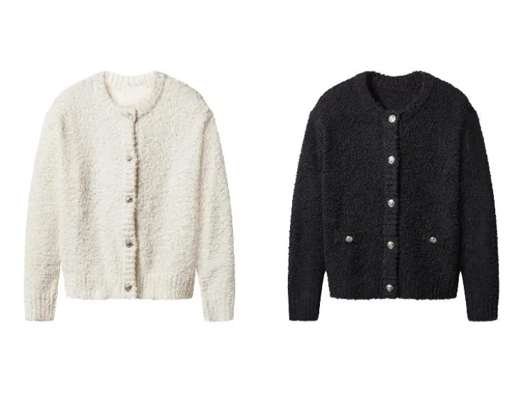 Damen Plüsch-Cardigan