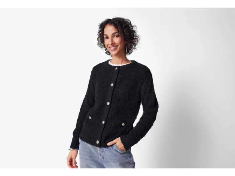 Damen Plüsch-Cardigan