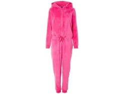 Damen Plüsch-Jumpsuit, mit Bündchen