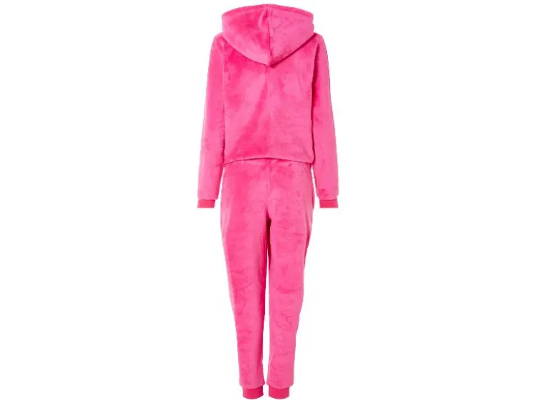 Damen Plüsch-Jumpsuit, mit Bündchen
